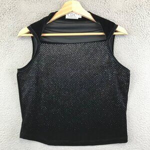 Vintage CDC Black Velvet sleeveless top size 8